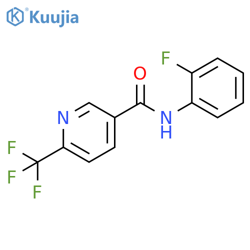 N-(2-fluorophenyl)-6-(trifluoromethyl)pyridine-3-carboxamide structure