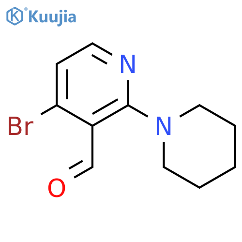 4-Bromo-3-formyl-2-(N-piperidinyl)pyridine structure