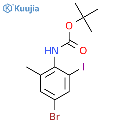 tert-butyl N-(4-bromo-2-iodo-6-methylphenyl)carbamate structure