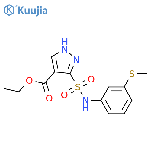 ethyl 5-{[3-(methylsulfanyl)phenyl]sulfamoyl}-1H-pyrazole-4-carboxylate structure