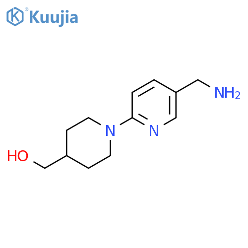 4-Piperidinemethanol, 1-[5-(aminomethyl)-2-pyridinyl]- structure