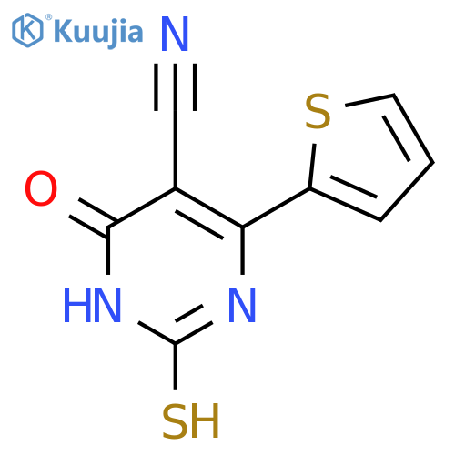 2-Mercapto-6-oxo-4-(thiophen-2-yl)-1,6-dihydropyrimidine-5-carbonitrile structure