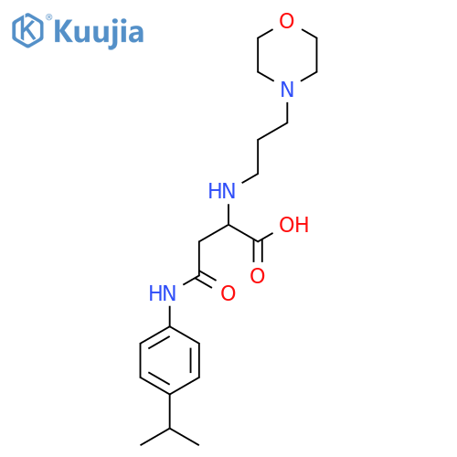 2-{[3-(morpholin-4-yl)propyl]amino}-3-{[4-(propan-2-yl)phenyl]carbamoyl}propanoic acid structure