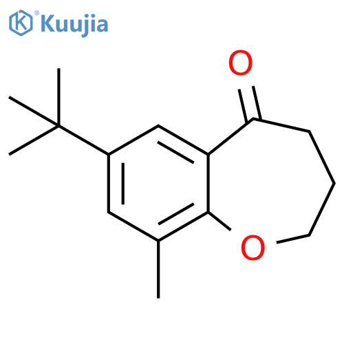 7-tert-butyl-9-methyl-2,3,4,5-tetrahydro-1-benzoxepin-5-one structure