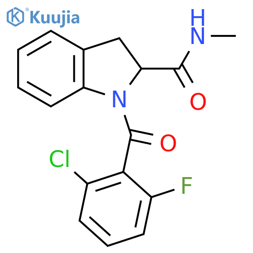 1-(2-chloro-6-fluorobenzoyl)-N-methyl-2,3-dihydro-1H-indole-2-carboxamide structure