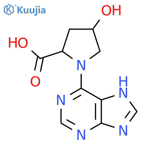 4-hydroxy-1-(7H-purin-6-yl)pyrrolidine-2-carboxylic acid structure