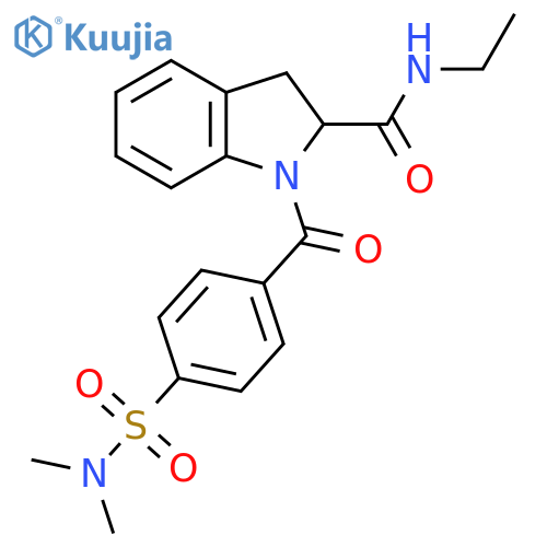 1-[4-(dimethylsulfamoyl)benzoyl]-N-ethyl-2,3-dihydro-1H-indole-2-carboxamide structure