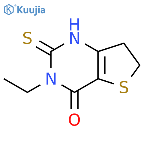 3-ethyl-2-sulfanyl-3H,4H,6H,7H-thieno[3,2-d]pyrimidin-4-one structure