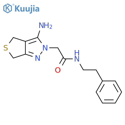 2-{3-amino-2H,4H,6H-thieno[3,4-c]pyrazol-2-yl}-N-(2-phenylethyl)acetamide structure