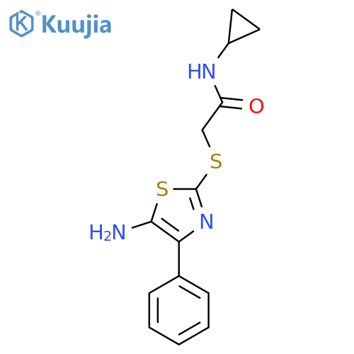 2-[(5-amino-4-phenyl-1,3-thiazol-2-yl)sulfanyl]-N-cyclopropylacetamide structure