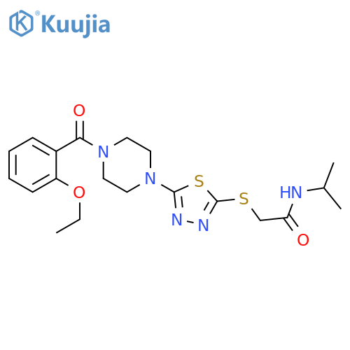 2-({5-[4-(2-ethoxybenzoyl)piperazin-1-yl]-1,3,4-thiadiazol-2-yl}sulfanyl)-N-(propan-2-yl)acetamide structure
