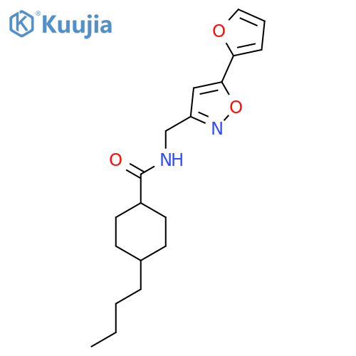 4-butyl-N-{5-(furan-2-yl)-1,2-oxazol-3-ylmethyl}cyclohexane-1-carboxamide structure