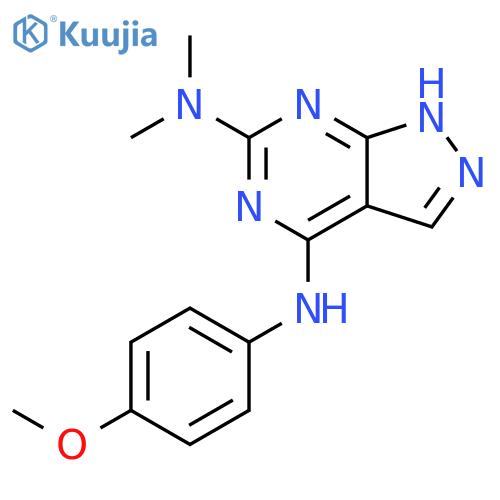 4-N-(4-methoxyphenyl)-6-N,6-N-dimethyl-1H-pyrazolo[3,4-d]pyrimidine-4,6-diamine structure