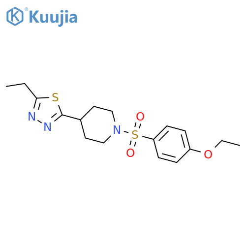 1-(4-ethoxybenzenesulfonyl)-4-(5-ethyl-1,3,4-thiadiazol-2-yl)piperidine structure