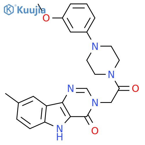 3-{2-[4-(3-methoxyphenyl)piperazin-1-yl]-2-oxoethyl}-8-methyl-3H,4H,5H-pyrimido[5,4-b]indol-4-one structure