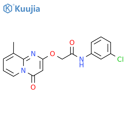 N-(3-chlorophenyl)-2-({9-methyl-4-oxo-4H-pyrido1,2-apyrimidin-2-yl}oxy)acetamide structure