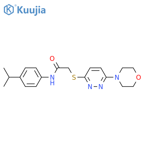 2-{[6-(morpholin-4-yl)pyridazin-3-yl]sulfanyl}-N-[4-(propan-2-yl)phenyl]acetamide structure