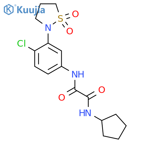 N'-[4-chloro-3-(1,1-dioxo-1lambda6,2-thiazolidin-2-yl)phenyl]-N-cyclopentylethanediamide structure
