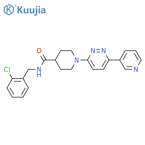N-(2-chlorophenyl)methyl-1-6-(pyridin-3-yl)pyridazin-3-ylpiperidine-4-carboxamide structure