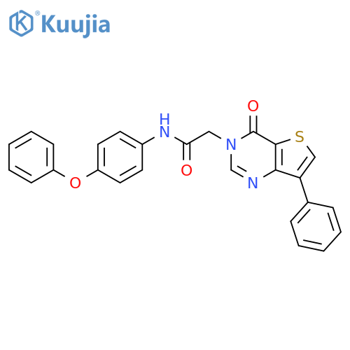 2-{4-oxo-7-phenyl-3H,4H-thieno[3,2-d]pyrimidin-3-yl}-N-(4-phenoxyphenyl)acetamide structure