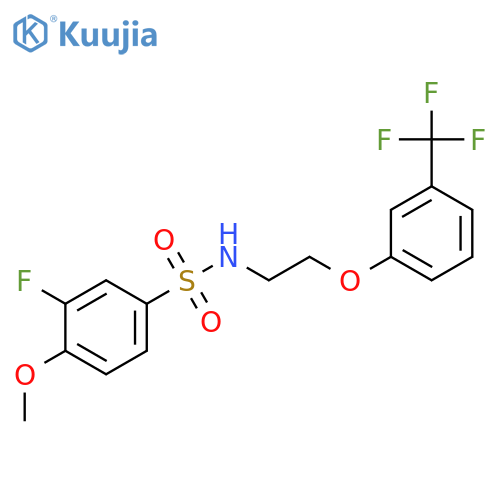 3-fluoro-4-methoxy-N-{2-[3-(trifluoromethyl)phenoxy]ethyl}benzene-1-sulfonamide structure
