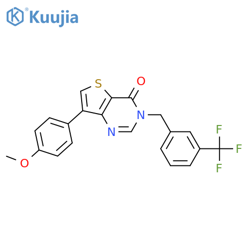 7-(4-methoxyphenyl)-3-{[3-(trifluoromethyl)phenyl]methyl}-3H,4H-thieno[3,2-d]pyrimidin-4-one structure