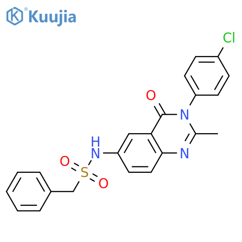 N-[3-(4-chlorophenyl)-2-methyl-4-oxoquinazolin-6-yl]-1-phenylmethanesulfonamide structure