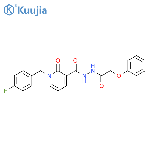 N'-{1-[(4-fluorophenyl)methyl]-2-oxo-1,2-dihydropyridine-3-carbonyl}-2-phenoxyacetohydrazide structure