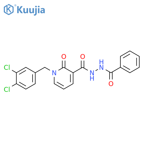 N'-{1-[(3,4-dichlorophenyl)methyl]-2-oxo-1,2-dihydropyridine-3-carbonyl}benzohydrazide structure