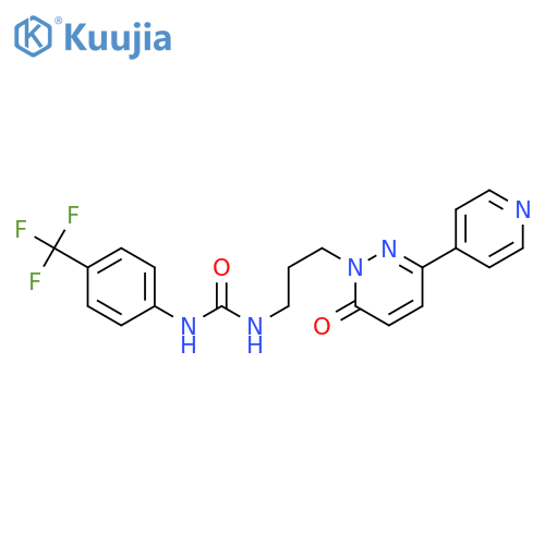 3-{3-[6-oxo-3-(pyridin-4-yl)-1,6-dihydropyridazin-1-yl]propyl}-1-[4-(trifluoromethyl)phenyl]urea structure