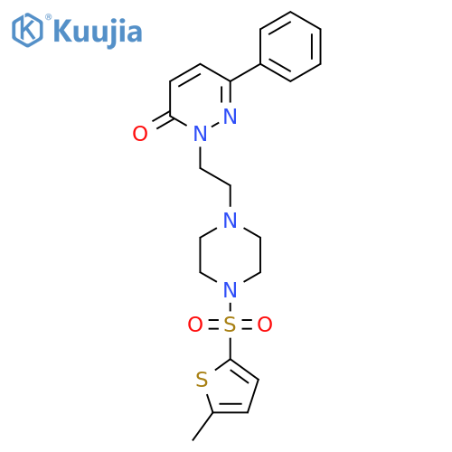 2-(2-{4-(5-methylthiophen-2-yl)sulfonylpiperazin-1-yl}ethyl)-6-phenyl-2,3-dihydropyridazin-3-one structure
