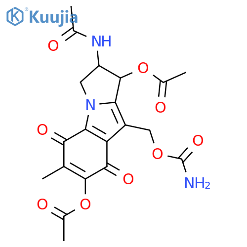 Acetamide,N-[2,3,5,8-tetrahydro-1,7-dihydroxy-9-(hydroxymethyl)-6-methyl-5,8-dioxo-1H-pyrrolo[1,2-a]indol-2-yl]-,1,7-diacetate 9-carbamate (8CI) structure