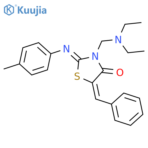 4-Thiazolidinone,3-[(diethylamino)methyl]-2-[(4-methylphenyl)imino]-5-(phenylmethylene)- structure