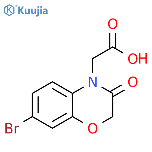 2-(7-bromo-3-oxo-3,4-dihydro-2H-1,4-benzoxazin-4-yl)acetic acid structure