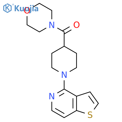 4-(1-{Thieno[3,2-c]pyridin-4-yl}piperidine-4-carbonyl)morpholine structure