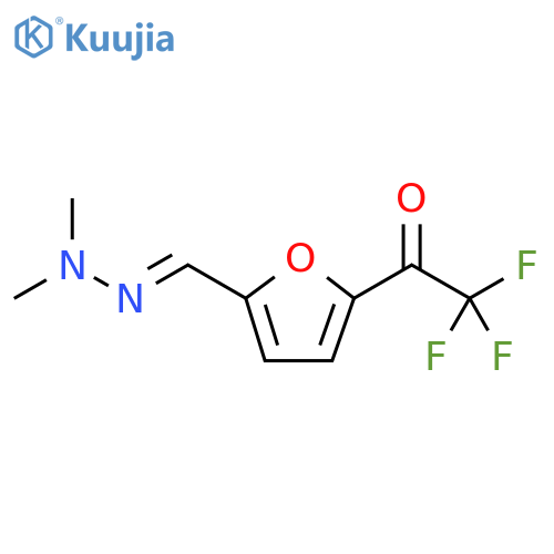 1-{5-(dimethylhydrazin-1-ylidene)methylfuran-2-yl}-2,2,2-trifluoroethan-1-one structure