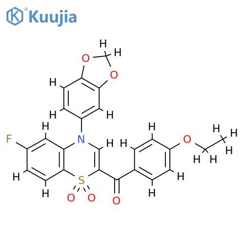 4-(2H-1,3-benzodioxol-5-yl)-2-(4-ethoxybenzoyl)-6-fluoro-4H-1lambda6,4-benzothiazine-1,1-dione structure