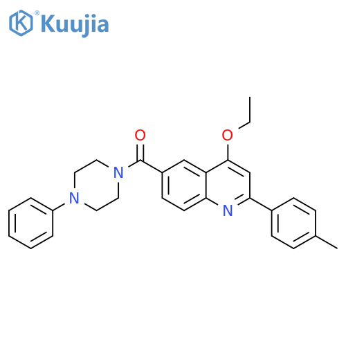 4-ethoxy-2-(4-methylphenyl)-6-(4-phenylpiperazine-1-carbonyl)quinoline structure