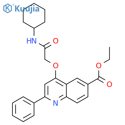 ethyl 4-[(cyclohexylcarbamoyl)methoxy]-2-phenylquinoline-6-carboxylate structure