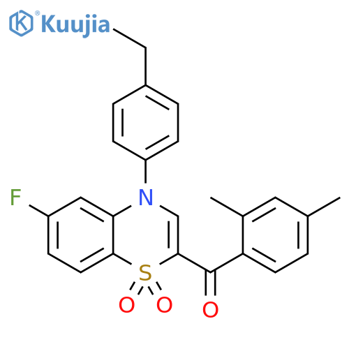 2-(2,4-dimethylbenzoyl)-4-(4-ethylphenyl)-6-fluoro-4H-1lambda6,4-benzothiazine-1,1-dione structure
