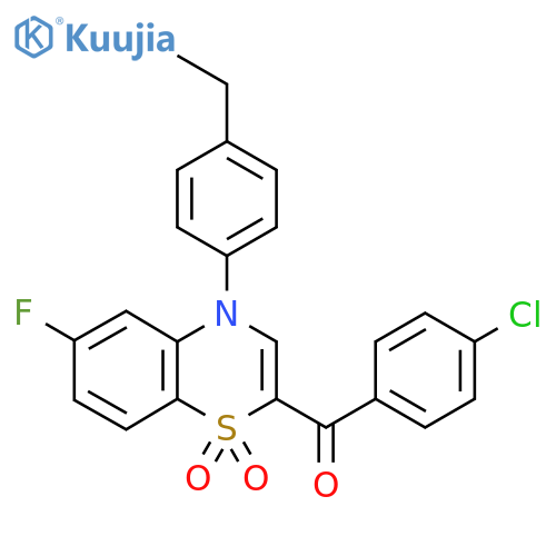 2-(4-chlorobenzoyl)-4-(4-ethylphenyl)-6-fluoro-4H-1lambda6,4-benzothiazine-1,1-dione structure