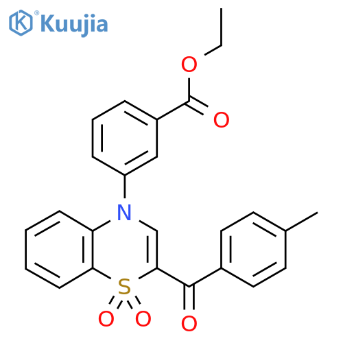 ethyl 3-[2-(4-methylbenzoyl)-1,1-dioxo-4H-1lambda6,4-benzothiazin-4-yl]benzoate structure