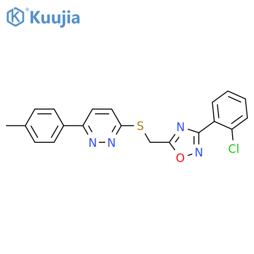 3-({[3-(2-chlorophenyl)-1,2,4-oxadiazol-5-yl]methyl}sulfanyl)-6-(4-methylphenyl)pyridazine structure