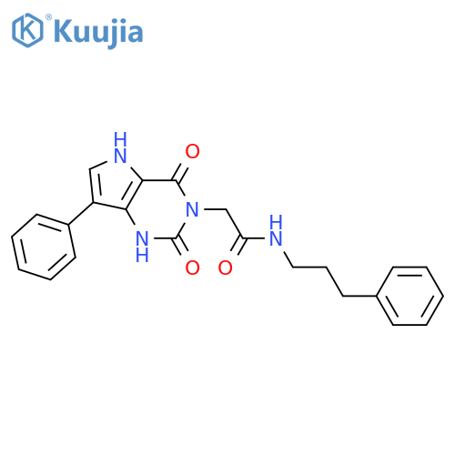2-{2,4-dioxo-7-phenyl-1H,2H,3H,4H,5H-pyrrolo[3,2-d]pyrimidin-3-yl}-N-(3-phenylpropyl)acetamide structure
