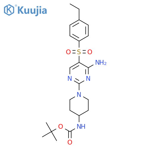 tert-butyl N-{1-[4-amino-5-(4-ethylbenzenesulfonyl)pyrimidin-2-yl]piperidin-4-yl}carbamate structure