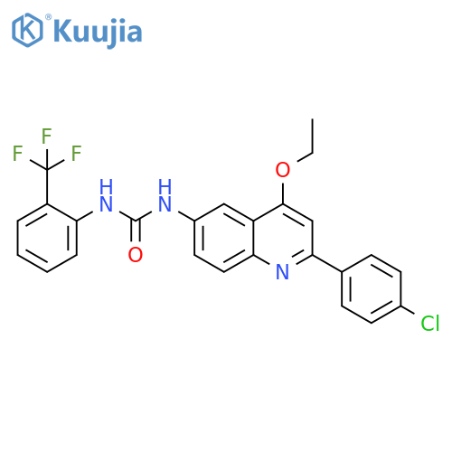 1-[2-(4-chlorophenyl)-4-ethoxyquinolin-6-yl]-3-[2-(trifluoromethyl)phenyl]urea structure