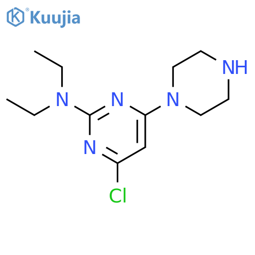 2-PYRIMIDINAMINE, 4-CHLORO-N,N-DIETHYL-6-(1-PIPERAZINYL)- structure