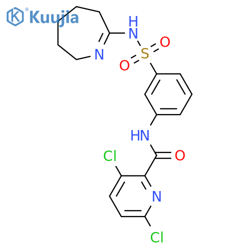 N-{3-[(azepan-2-ylidene)sulfamoyl]phenyl}-3,6-dichloropyridine-2-carboxamide structure
