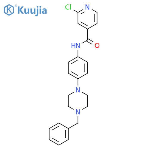 N-[4-(4-benzylpiperazin-1-yl)phenyl]-2-chloropyridine-4-carboxamide structure