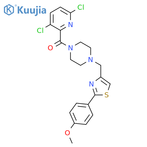 (3,6-Dichloropyridin-2-yl)-[4-[[2-(4-methoxyphenyl)-1,3-thiazol-4-yl]methyl]piperazin-1-yl]methanone structure